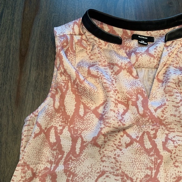 Rudsak Snake Print Dress Sleeveless Size Small Faux Leather Collar Belt Missing. - Picture 7 of 16